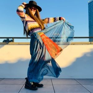 Anthro Italian ANTICA SARTORIA Skirt Positano Wrap Flowy Paisley Maxi